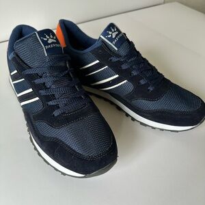 NEW - Navy Blue Athletic Sneakers with White Stripes